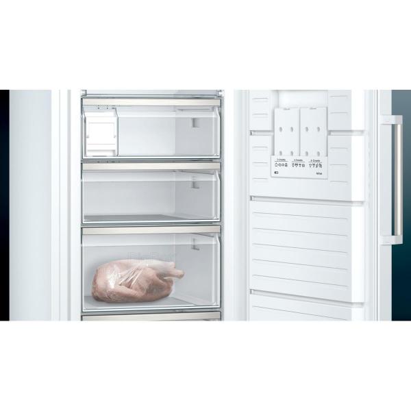 Siemens GS58NAWCV iQ500 Stand Gefrierschrank, 70 cm breit, 366 L, NoFrost, freshSense, bigBox, multiAlarm-System, weiß