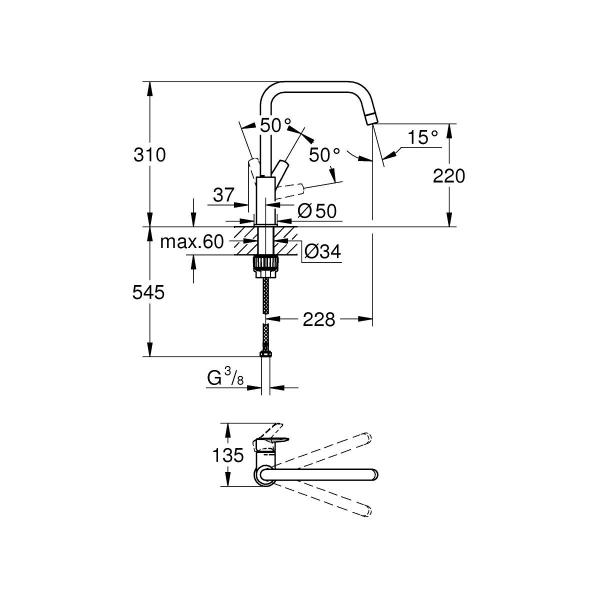 GROHE QuickFix Start Einhand-Spültischbatterie, 1/2", chrom (30470000)