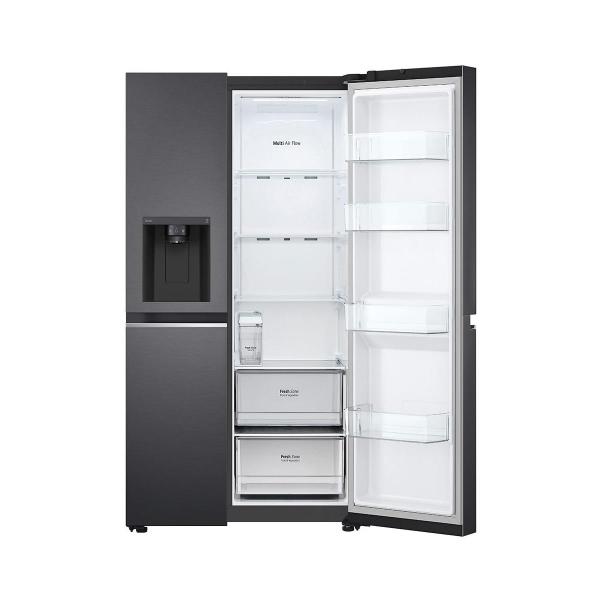 LG GSLV71MCTD Side-by-Side Kombination, 91 cm breit, 635L, NoFrost, Eis-, Crushed Ice- und Wasserspender, Interner Wassertank, DoorCooling+, schwarz matt