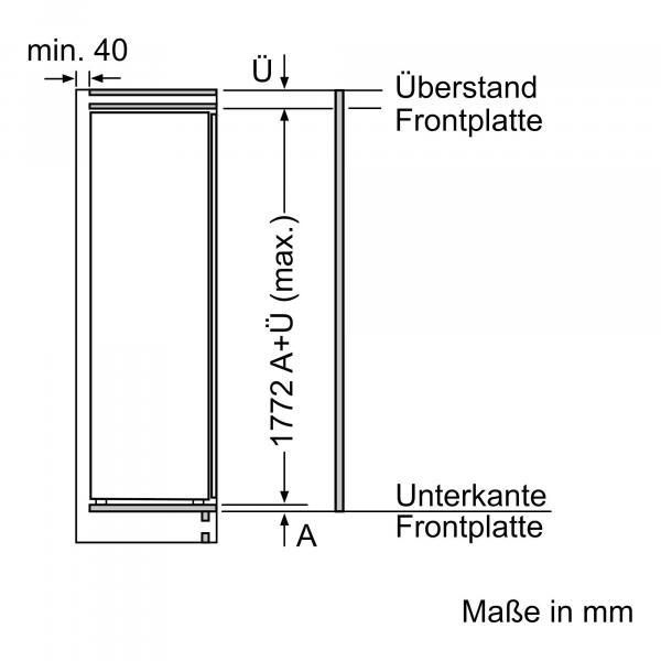 Neff KI1813FE0 N70 Einbaukühlschrank, Nischenhöhe: 177,5cm, 319l, Festtürtechnik, FreshSafe2, VarioShelf