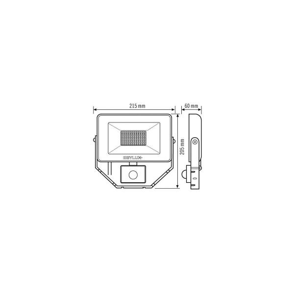 Esylux EL10810732 LED Strahler AFL BASIC LED 30W, 3000lm, 4000K, IP65, mit Bewegungsmelder, schwarz