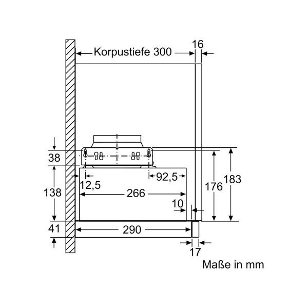 Siemens LI63LA526 EEK: C iQ100 Flachschirmhaube, 60 cm breit, leiser Motor, LED, silbermetallic