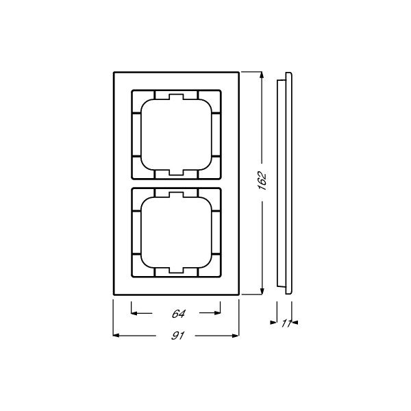 Busch-Jaeger 1722-270 Abdeckrahmen, Axcent, 2-fach Rahmen, platin (2CKA001754A4684)