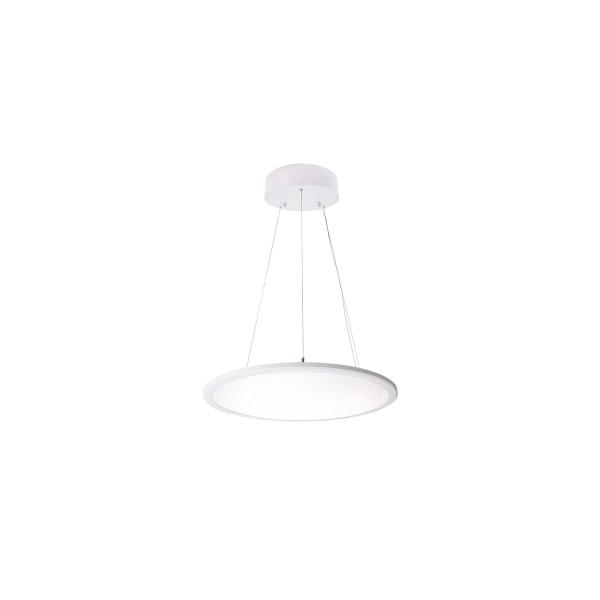 ARDEBO.de DEKO-LIGHT LED Panel transparent rund Pendelleuchte, 220-240V AC/50-60Hz, 50W, verkehrsweiß (342094)