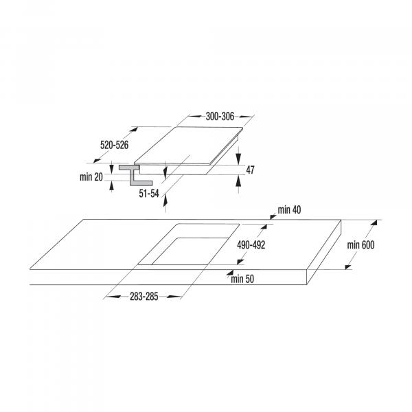 Gorenje ECT 322 BCSC HiLight-Kochfeld, Glaskeramik, 30cm breit, Warmhaltefunktion, Timer, schwarz