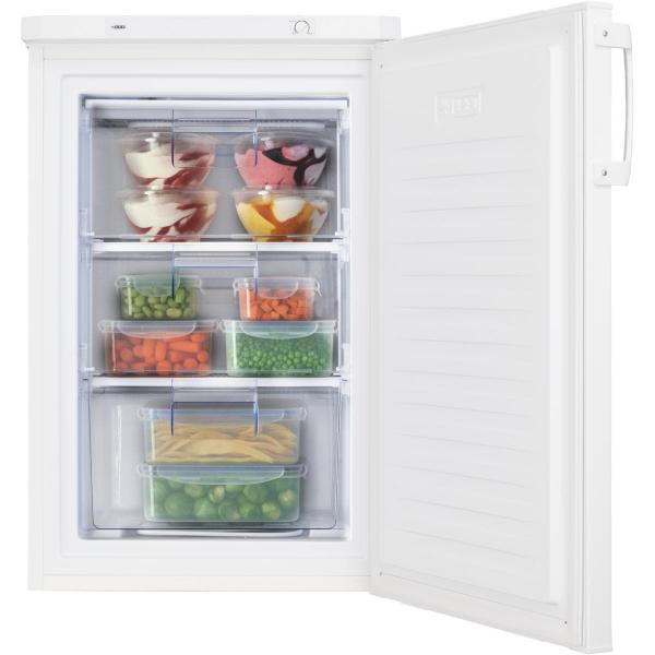 Amica GS 15198 W Gefrierschrank, 55 cm breit, 85 cm hoch, transparente Gefrierschublade, weiß