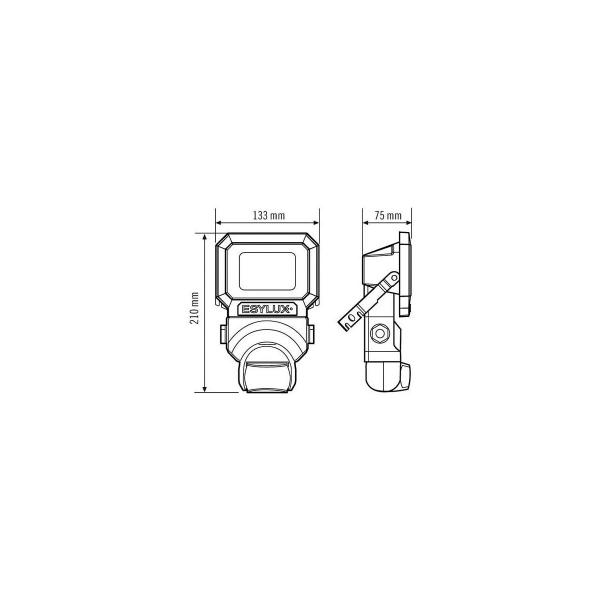 Esylux EL10810039 LED Strahler AFL SUN 10W 3K, 9W, 3000lm, 3000K, IP65, schwarz