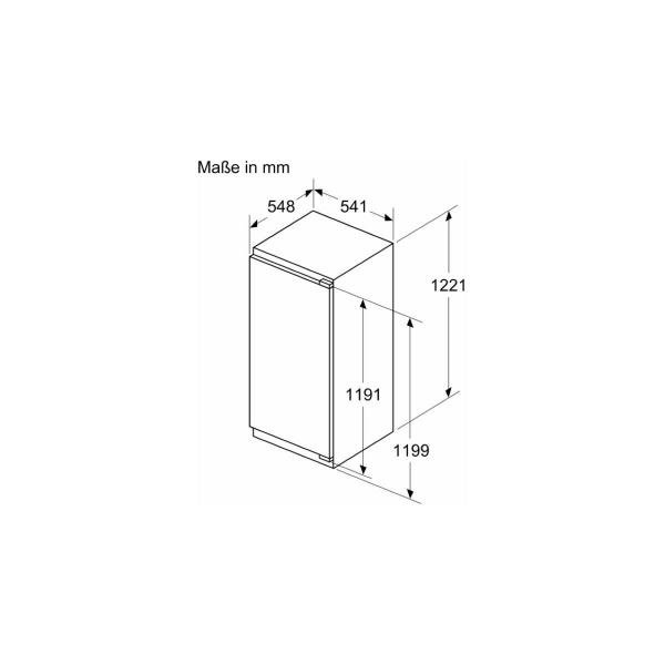 Bosch KIL42VFE0 Einbau Kühlschrank, Nischenhöhe 122,5 cm, 187L, Festtürtechnik, Multi Box XXL, Eco Airflow, LED Beleuchtung, Winterschaltung, Schnellkühlenfunktion