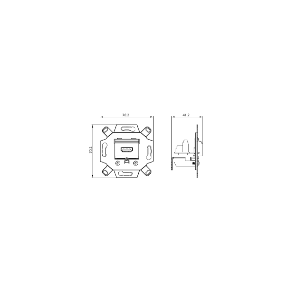 Busch-Jaeger 0261/32 HDMI-Anschlussdose mit Schraubklemmen und Zugentlastung, alpinweiß (2CKA000230A0428)