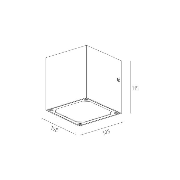 DEKO-LIGHT Cubodo II Double DG Wandaufbauleuchte, 220-240V AC/50-60Hz, 15,00 W, dunkelgrau (731015)