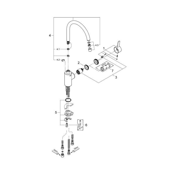 GROHE Eurosmart Cosmopolitan Einhebelmischer, hoher Auslauf, Niederdruck, chrom (31180000)