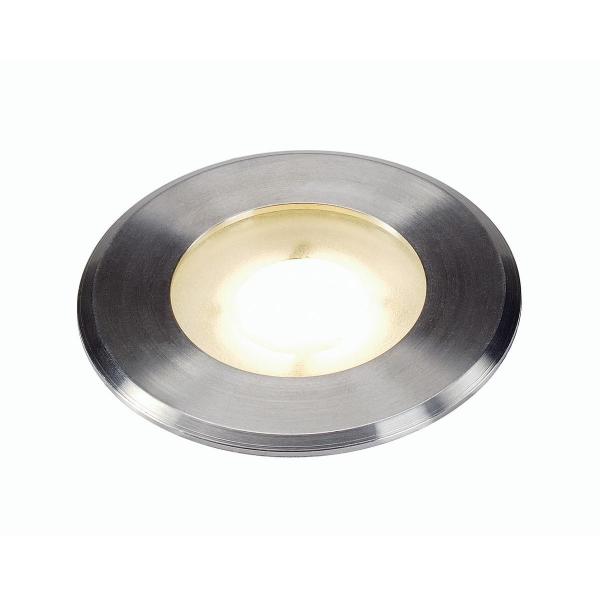 ARDEBO.de SLV DASAR FLAT 80 Outdoor Bodeneinbauleuchte, LED, 3,5W, 3000K, IP67, rund, edelstahl gebürstet (228412)