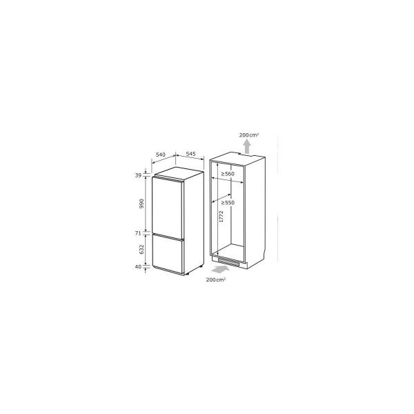 Exquisit EKGC270-70-NF-F-010E Einbau Kühl-Gefrierkombination, Nischenhöhe 178 cm, 246L, NoFrost, Festtürtechnik, Schnellkühlen, Schnellgefrieren, LED Display, Weiß