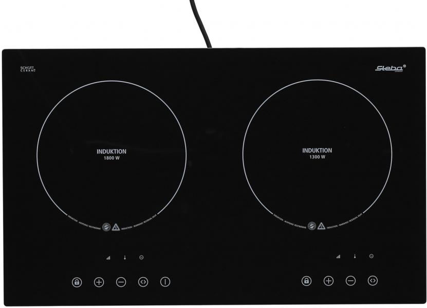 Steba IK300 S.C. (06.63.00) Doppel-Induktionskochfeld, 3100 W, einbaufähig, 10 Leistungsstufen, schwarz