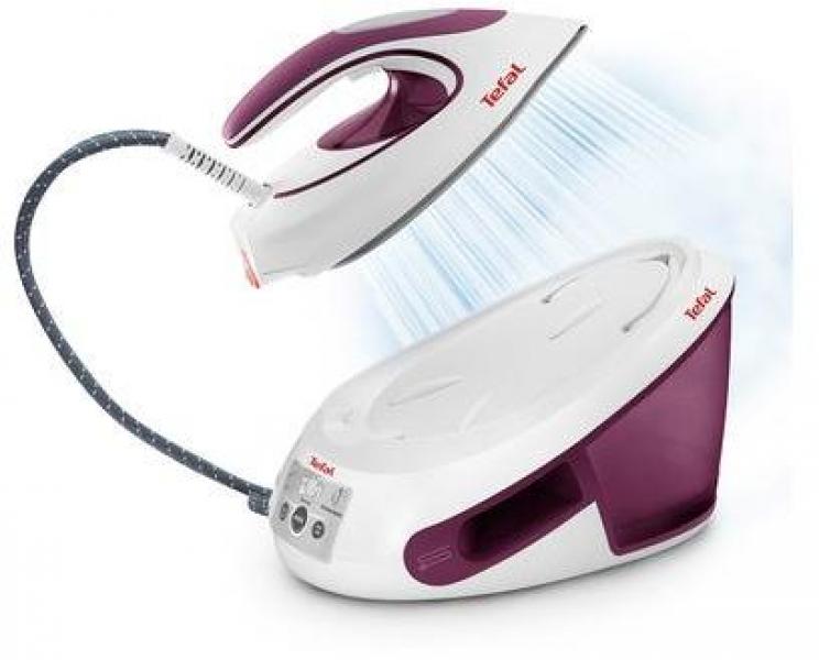 Tefal SV8054 Express Anti Calc Dampfbügelstation, 2800 W, bis zu 420g/min, 6,5 bar, weiß/violett