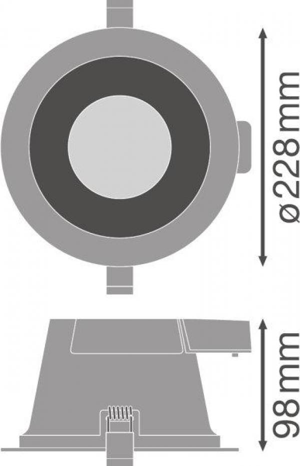 LEDVANCE DL COMFORT DN 205 LED-Downlight, 20 W, 3000 K, 3CCT, IP54, WT, weiß