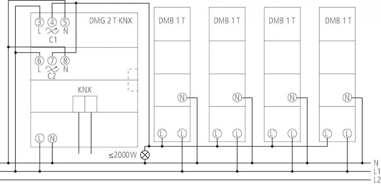 Theben DMG 2 T KNX 2-fach Universaldimmaktor, MIX2, 4,5 Watt (4930270)