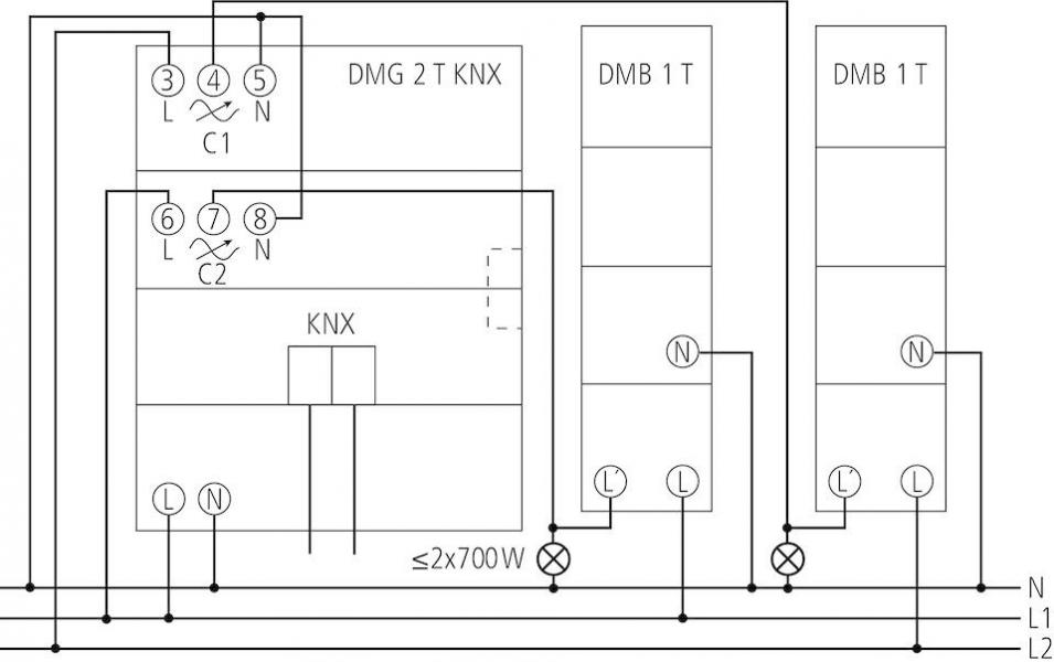 Theben DMG 2 T KNX 2-fach Universaldimmaktor, MIX2, 4,5 Watt (4930270)