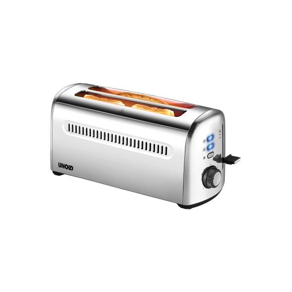 Unold 38366 4er Retro Toaster, 1250-1500W, Auftauen, Aufwärmen, 7 Röstgrade, Edelstahl