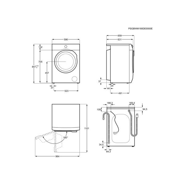 AEG L6FBF40408 10kg Frontalder Waschmaschine, 60cm breit, 1400U/Min, Mengenautomatik, ProTex Schontrommel, LED-Display, Kindersicherung, weiß