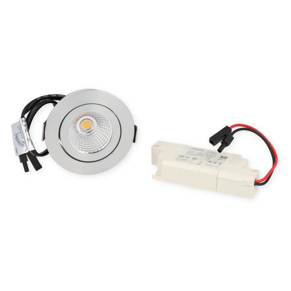 Brumberg LED-Einbaustrahlerset IP65 Phasenabschnitt dimmbar, 6W, 650lm, 3000K, aluminium (39353253)