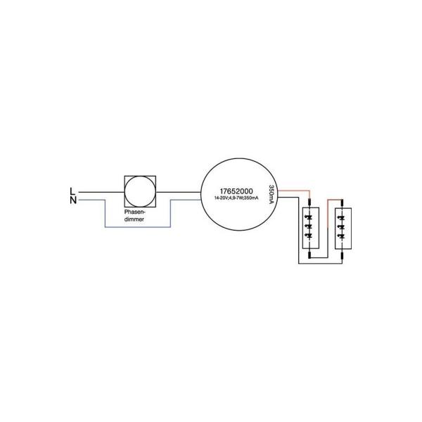 Brumberg LED-Rundkonverter 350 mA, Phasenabschnitt dimmbar Plug&Play + Anschlussbox, 4,9-7 W, 350 mA (17652020)