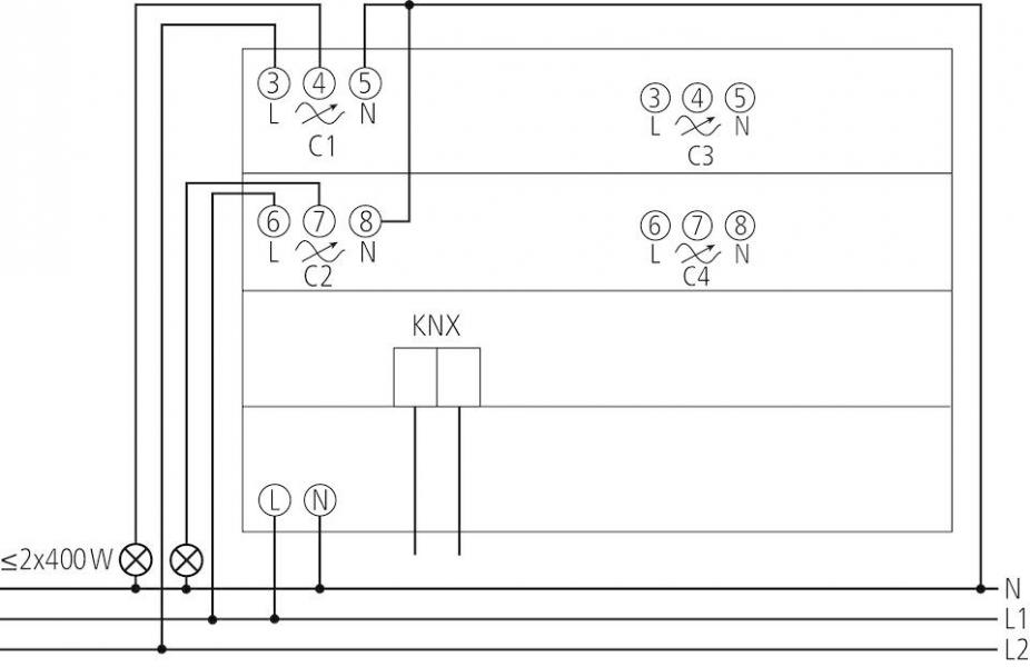 Theben DM 4 T KNX 4-fach Universaldimmaktor, FIX 2 (4940275)