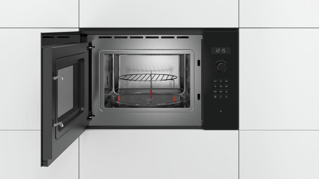 Bosch BEL554MB0 Serie 6 Einbau-Mikrowelle, 900 W, 25l, AutoPilot 8, Grill-Funktion, schwarz