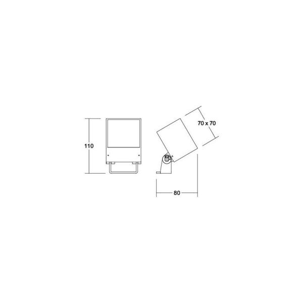 Brumberg BLOKK LED-Anbaustrahler, IP65 strukturgraphit, 635.0 lm, 3000K (60111103)