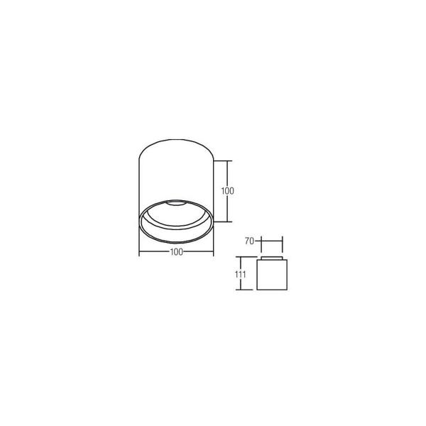 Brumberg TUBIC LED-Anbaudownlight, schaltbar, mit Indirektanteil strukturweiß, 1050.0 lm, 3000 K (12042173)