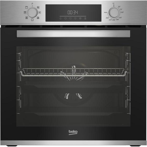 ARDEBO.de Beko BBIM12300X EEK: A Einbaubackofen, 60 cm breit, 72 L, SteamShine, Multidimensionales Kochen, Display, edelstahl