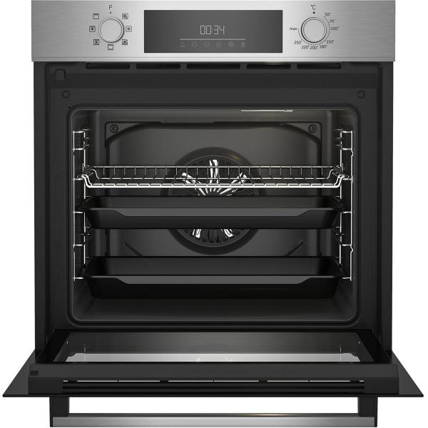 Beko BBIM12300X EEK: A Einbaubackofen, 60 cm breit, 72 L, SteamShine, Multidimensionales Kochen, Display, edelstahl