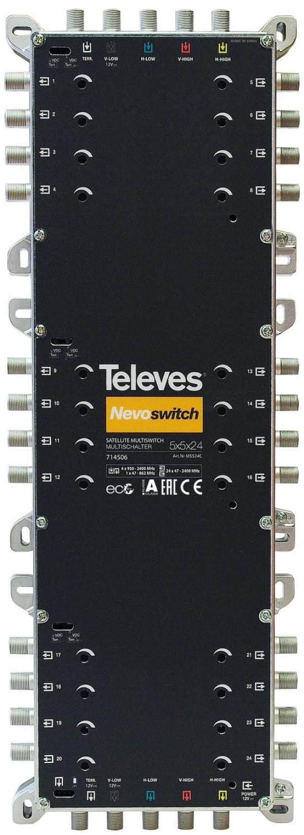 ARDEBO.de Televes MS524C NevoSwitch 5 Eingänge - 24 Ausgänge (714506)