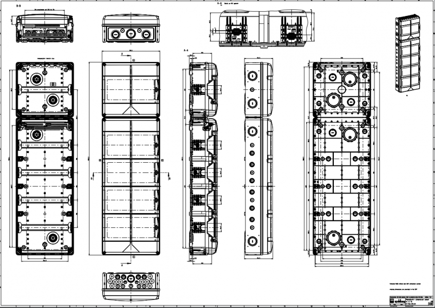 Spelsberg AK 70 Kleinverteiler, 5-reihig, 70 Teilungseinheiten, IP65, 315x1050x155 mm (73347001), grau