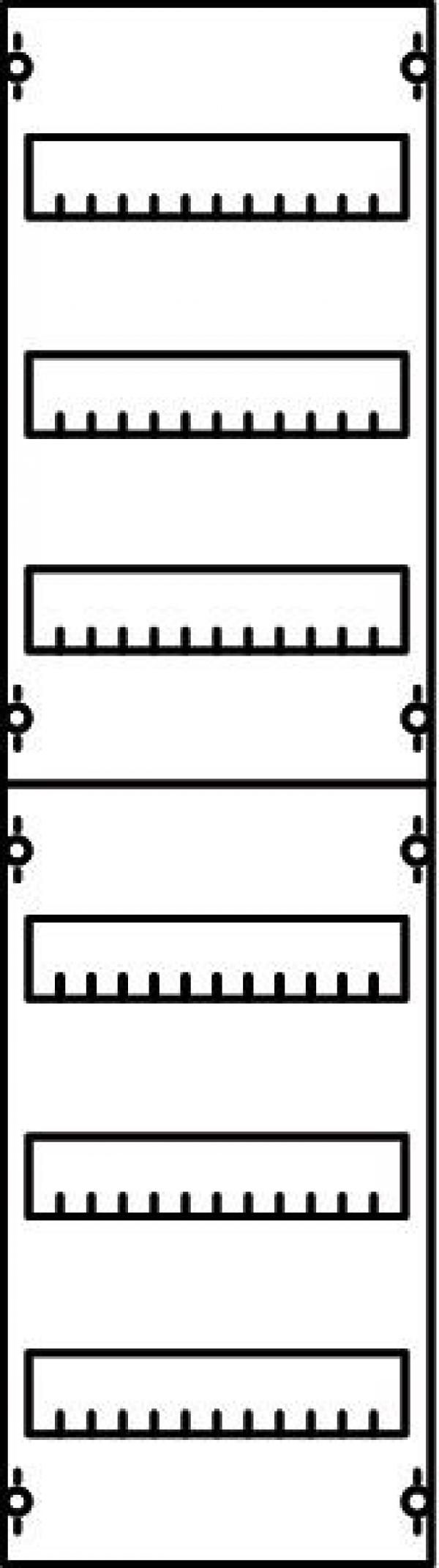 ARDEBO.de STRIEBEL & JOHN 1V23A /37634 Verteilerfeld BH2, 6-reihig, 1-Feld (2CPX037634R9999), 900x250x120 mm