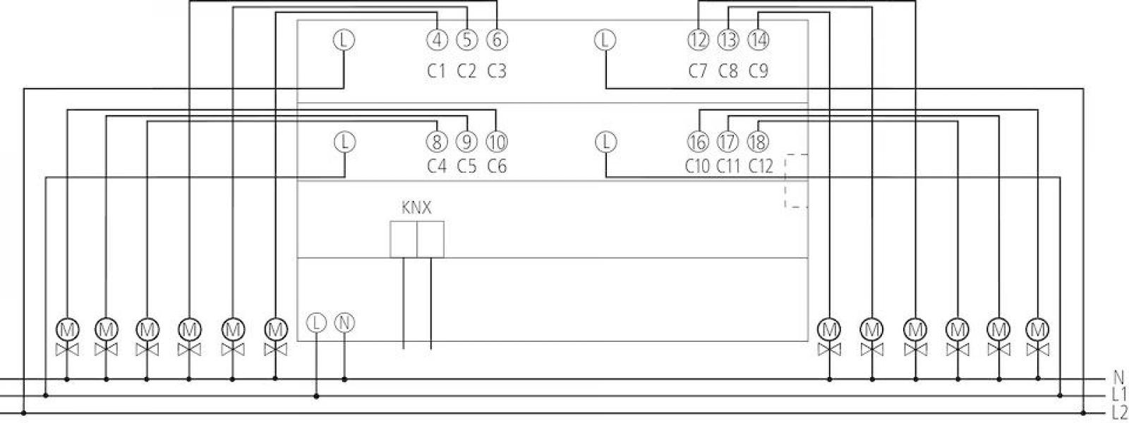 Theben HM 12 T KNX 12-fach Heizungsaktor, FIX2, mit 12 Temperaturreglern (4940245)