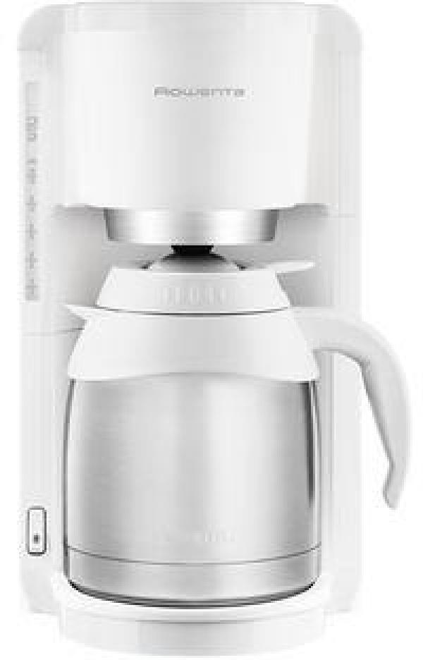 Rowenta CT3811 Adagio Thermo-Filterkaffeemaschine, 1,25l, 10-15 Tassen, Tropfstopp, weiß/edelstahl