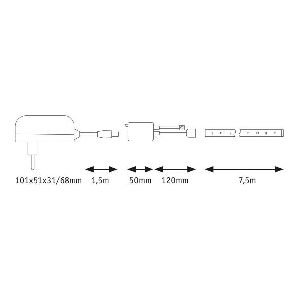 Paulmann SimpLED Strip Set, 26W, 7,5m, weiß (789.79)