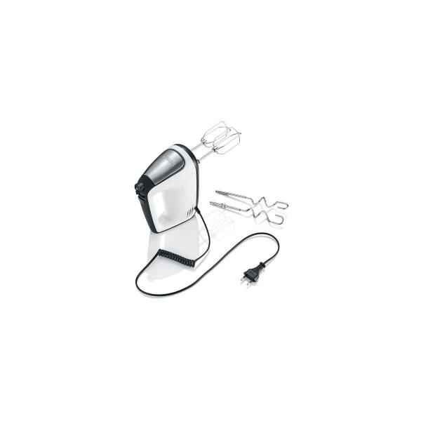 Severin HM 3830 Handmixer, 400W, 5 Geschwindigkeitsstufen, Turbo-Stufe, weiß-schwarz/Edelstahl