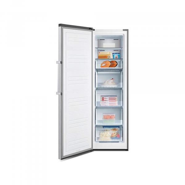 Hisense FV354N4BIE Stand Gefrierschrank, 60 cm breit, 274 L, NoFrost, Twist Ice Maker, LED Beleuchtung, SuperFreeze, Edelstahloptik