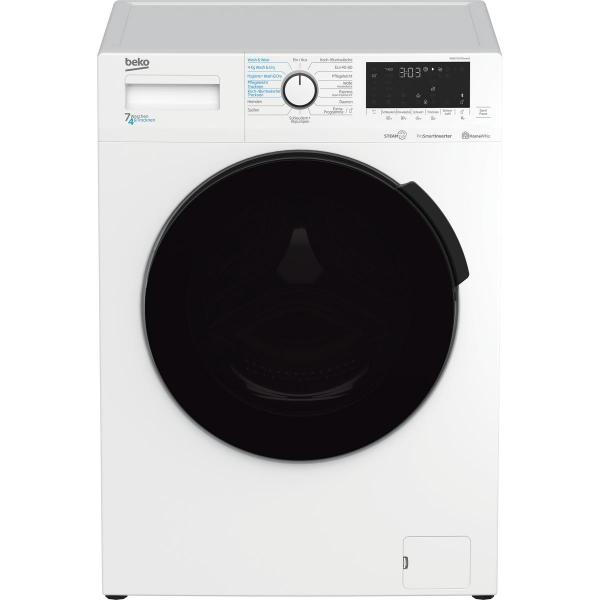 ARDEBO.de Beko WDW75141Steam1 7kg/4kg Waschtrockner, 60cm breit, 1400U/Min, Kindersicherung, Digitales Display, Bluetooth, Automatische Wasseranpassung, weiß