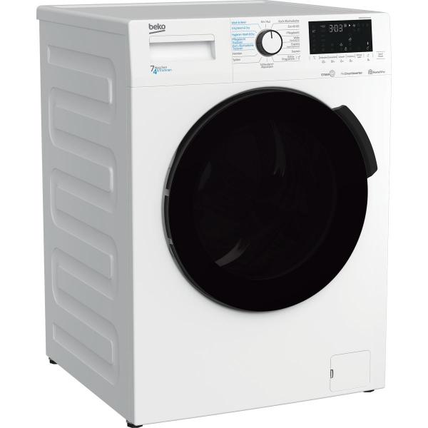 Beko WDW75141Steam1 7kg/4kg Waschtrockner, 60cm breit, 1400U/Min, Kindersicherung, Digitales Display, Bluetooth, Automatische Wasseranpassung, weiß