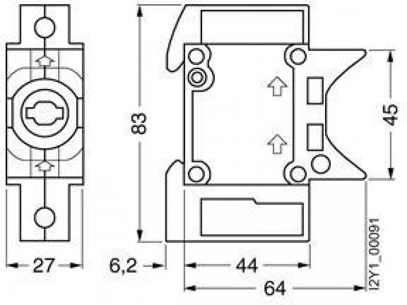 Siemens 5SG1701 Neozed-Sicherungssockel D02/63A 1-polig, 3 Stck.