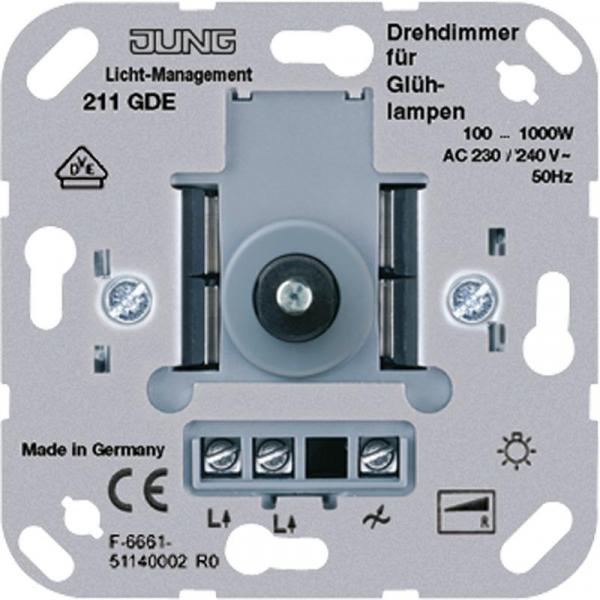 ARDEBO.de Jung 211GDE Drehdimmer mit Druck-Wechselschalter