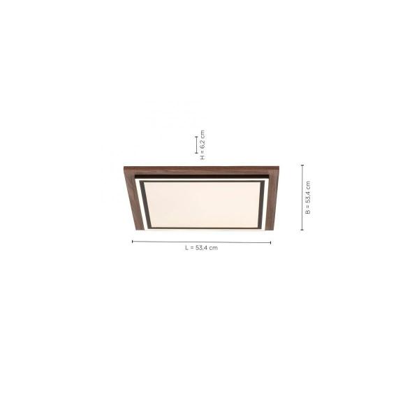 Paul Neuhaus LED-Deckenleuchte, Holzoptik, dimmbar, Fernbedienung, CCT, 44W, 5100lm (6141-79)