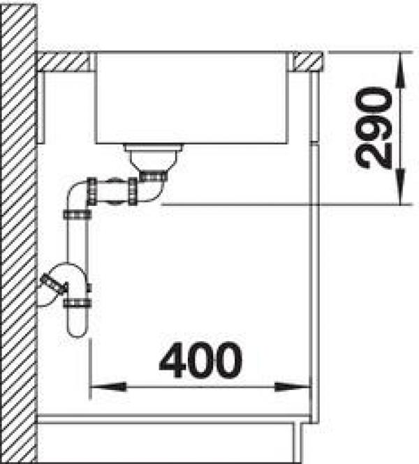 Blanco Andano 400/400-IF Edelstahlspüle ohne Ablauffernbedienung, Edelstahl Seidenglanz (522985)