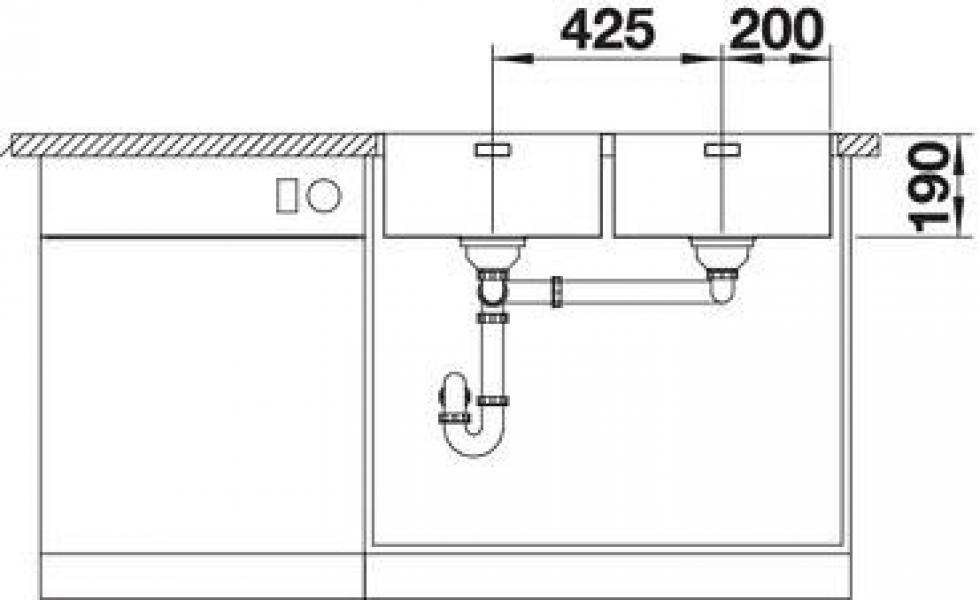 Blanco Andano 400/400-IF Edelstahlspüle ohne Ablauffernbedienung, Edelstahl Seidenglanz (522985)