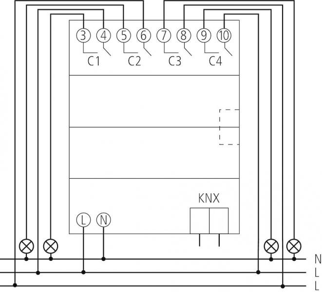 Theben RMG 4 U KNX 4-fach Schaltaktor, MIX2, Schließer (4930223)