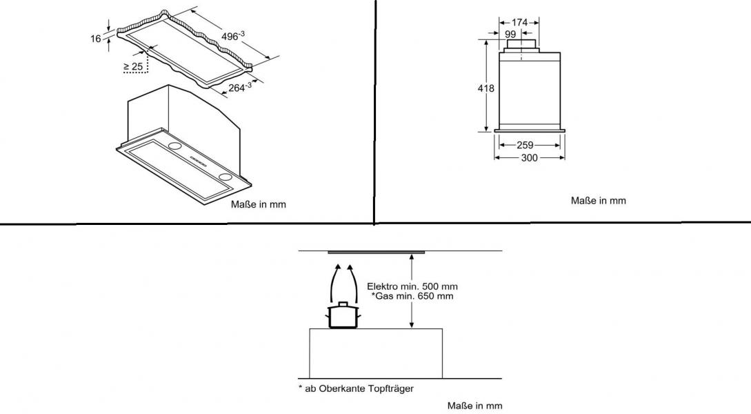 Neff D55ML66N1 N70 A++ Lüfterbaustein, 52cm breit, Abluft-/Umluftbetrieb, Efficient Drive, Intensivstufe, Edelstahl