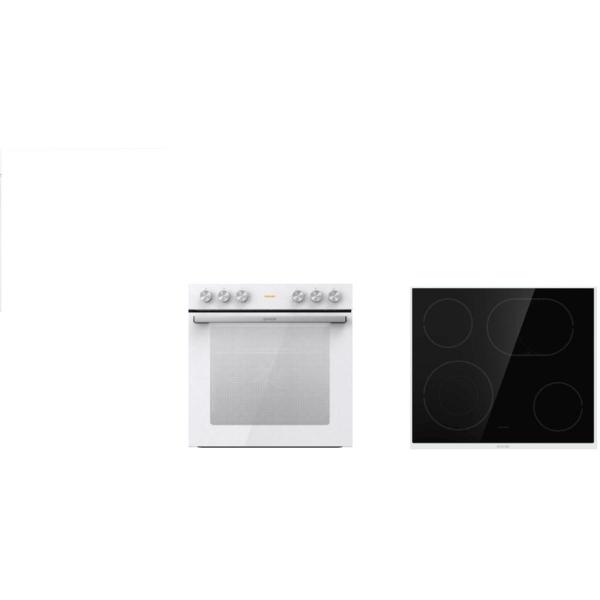 ARDEBO.de Gorenje BC6715E02WK+ECD643BX Einbau-Herdset mit Glaskeramikkochfeld (BC6715E02WK+ECD643BX), 60cm breit, Umluft, Pizza Funktion, Weiß